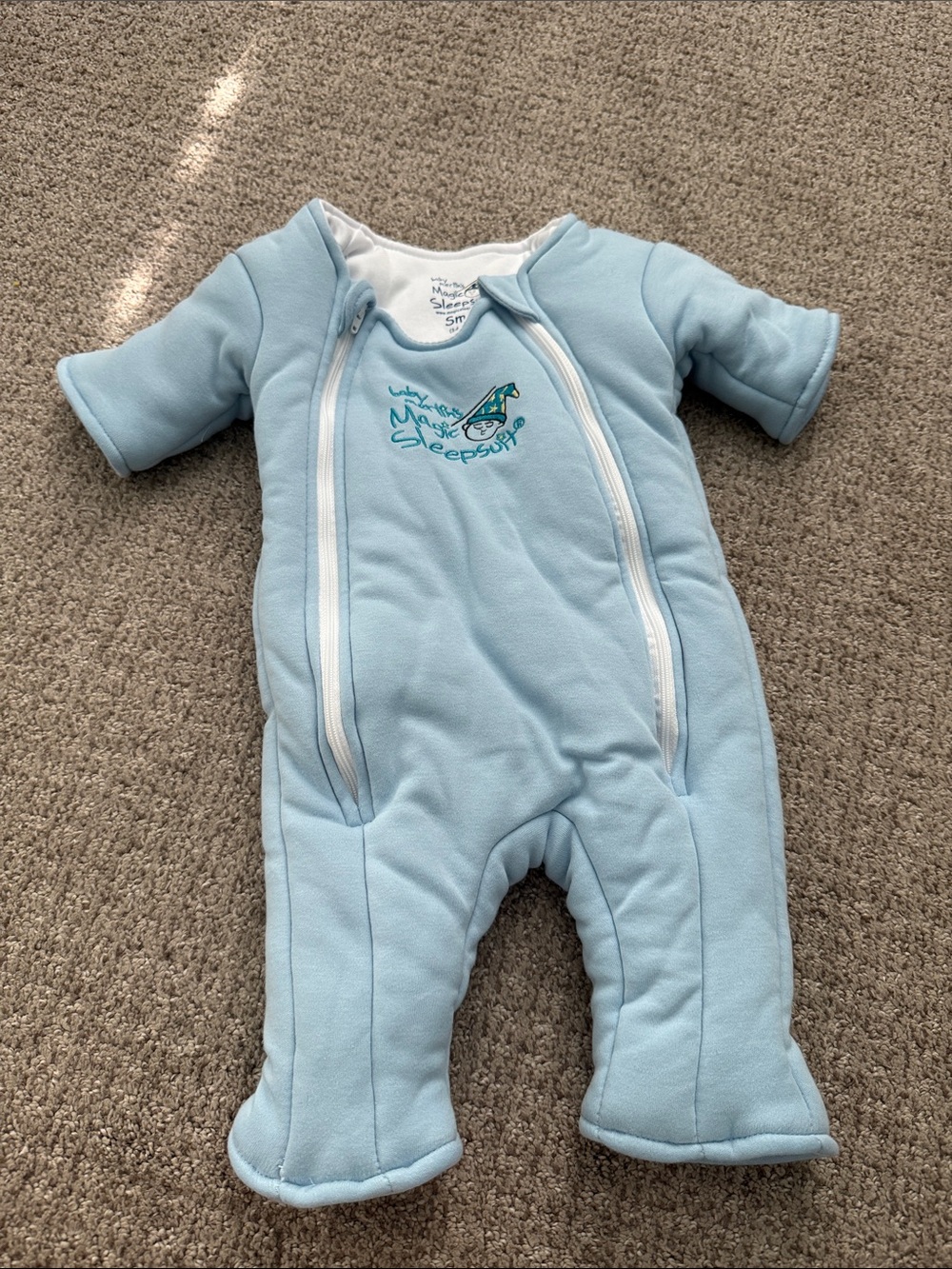 Blue Infant Sleepsuit Sleep Sack with Dual Zippers